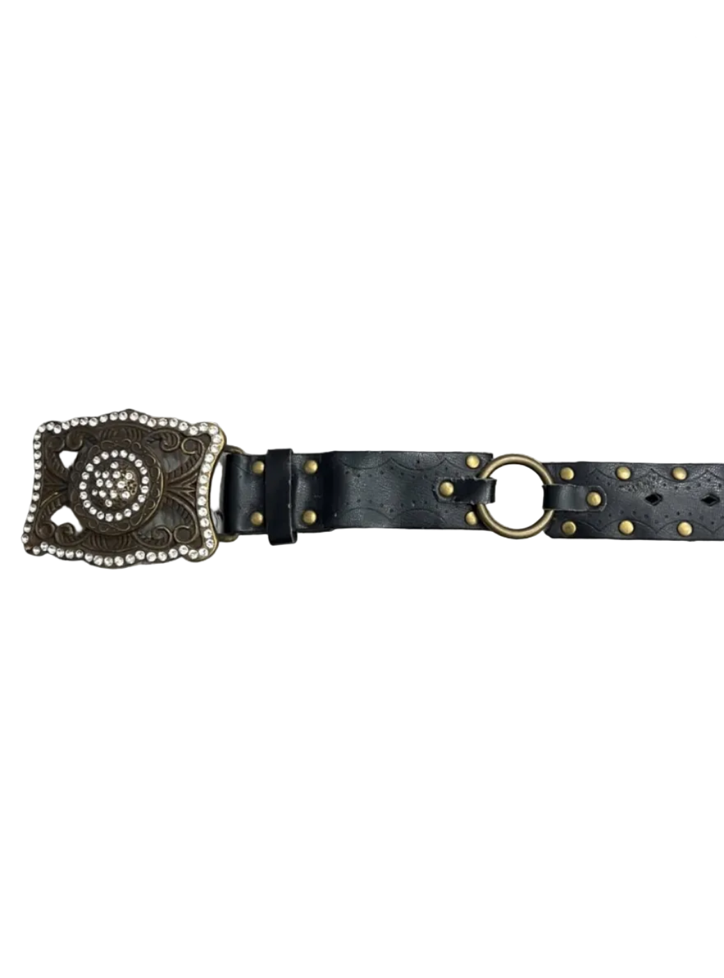 Vintage Buckle Interlinked Black Belt