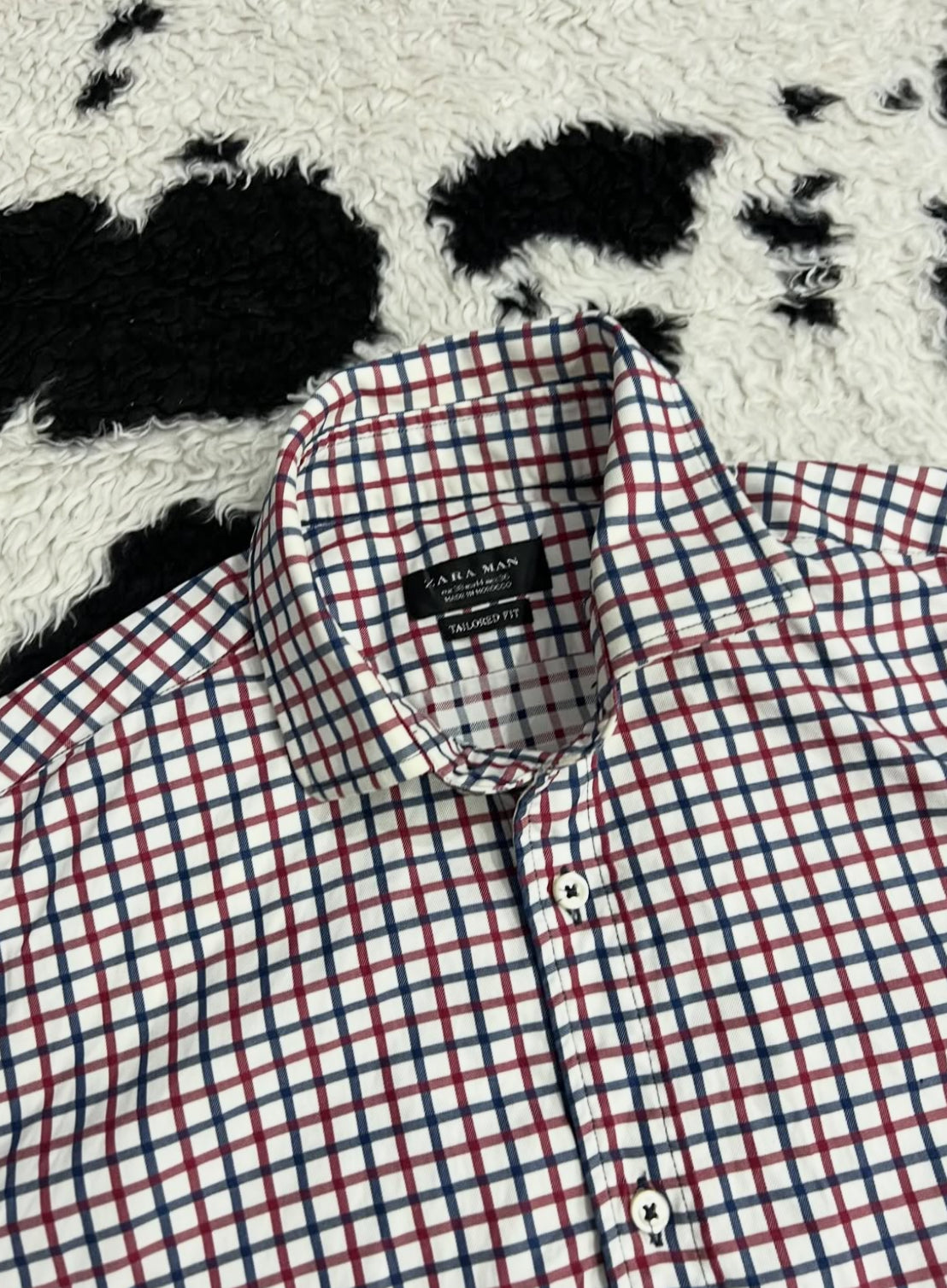 ZARA Man Tailored Fit Red & Blue Checkered Buttonup