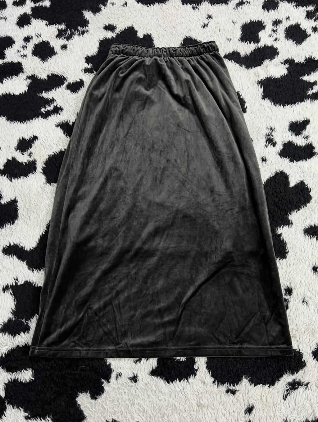 Grey-ish Brown Long Velvet Skirt