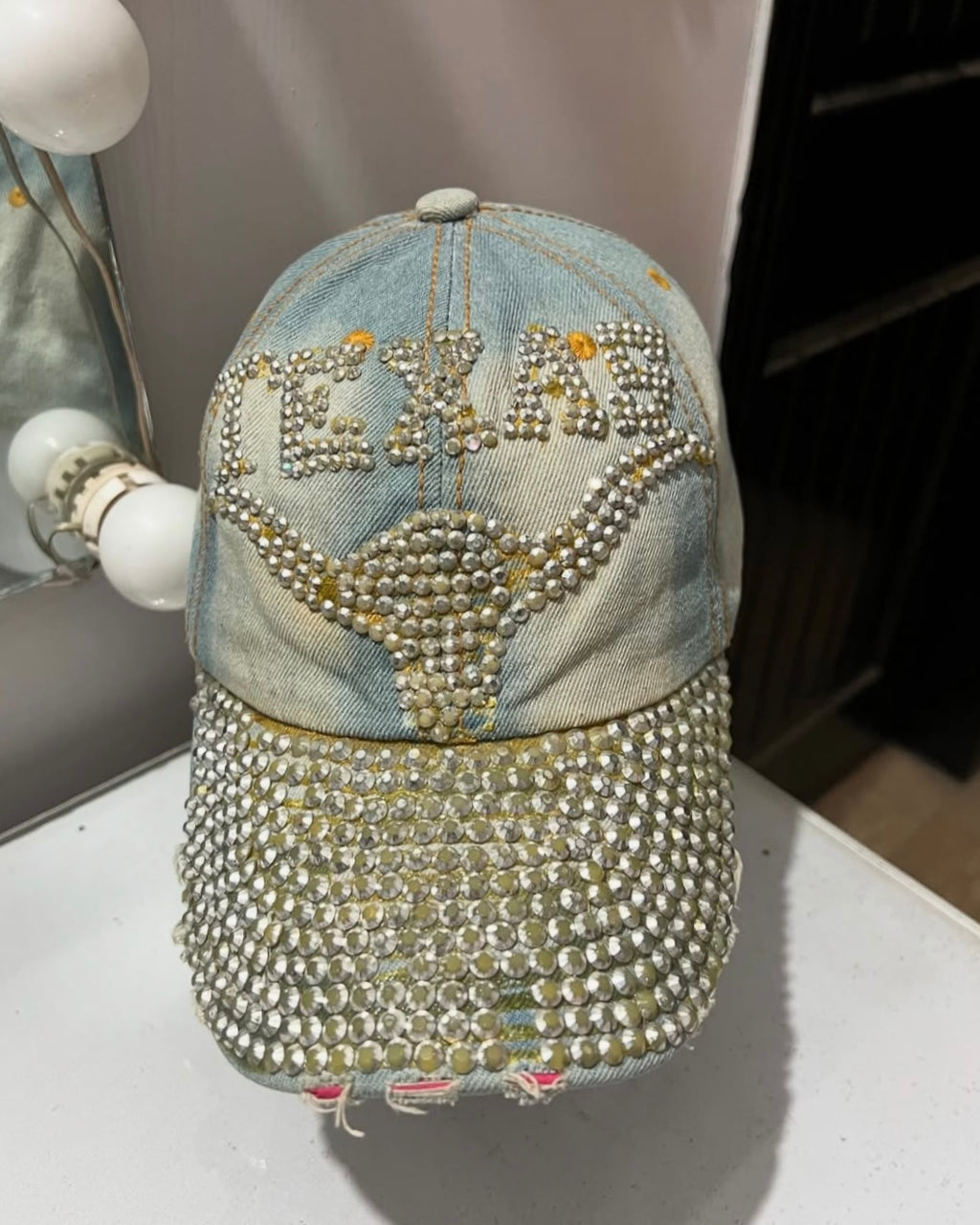 Texas Bedazzled Denim Cap