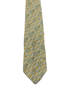 Mustard & Green Fully Embroidered Tie