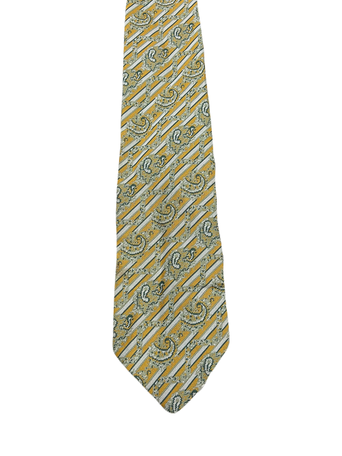 Mustard & Green Fully Embroidered Tie