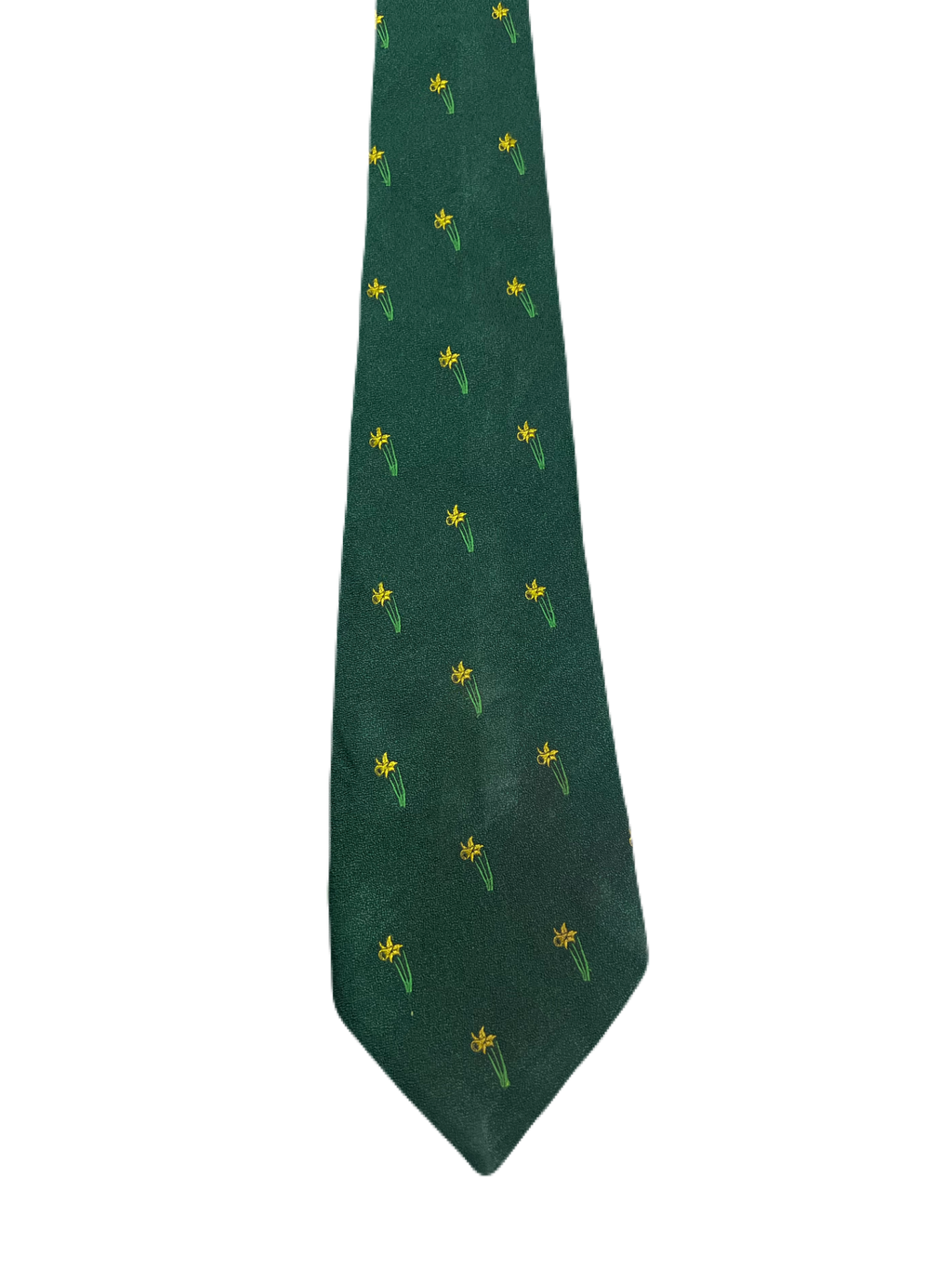Green Embroidered Flowers Tie