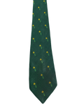 Green Embroidered Flowers Tie