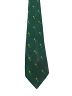 Green Embroidered Flowers Tie