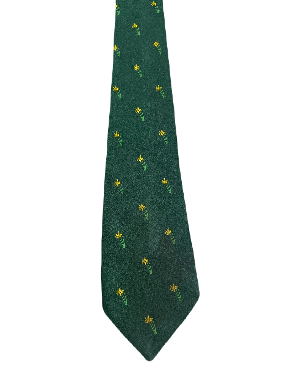 Green Embroidered Flowers Tie