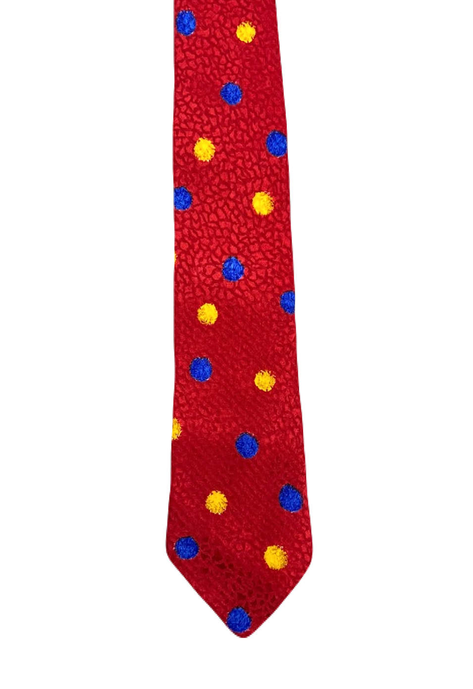 Whimsical Red, Blue & Yellow Dotted Tie