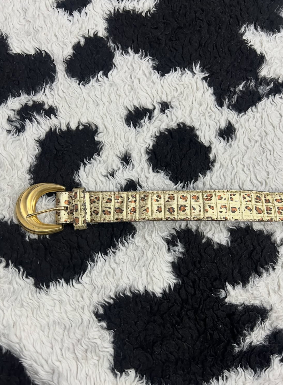 Golden Cheetah Print Belt