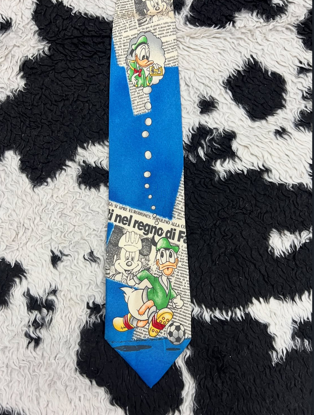 Vintage Mickey Mouse & Donald Duck Newspaper Tie