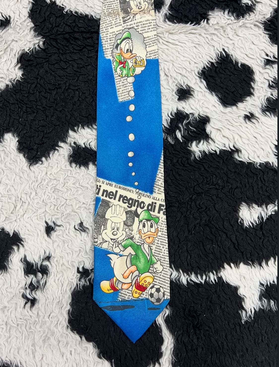 Vintage Mickey Mouse & Donald Duck Newspaper Tie