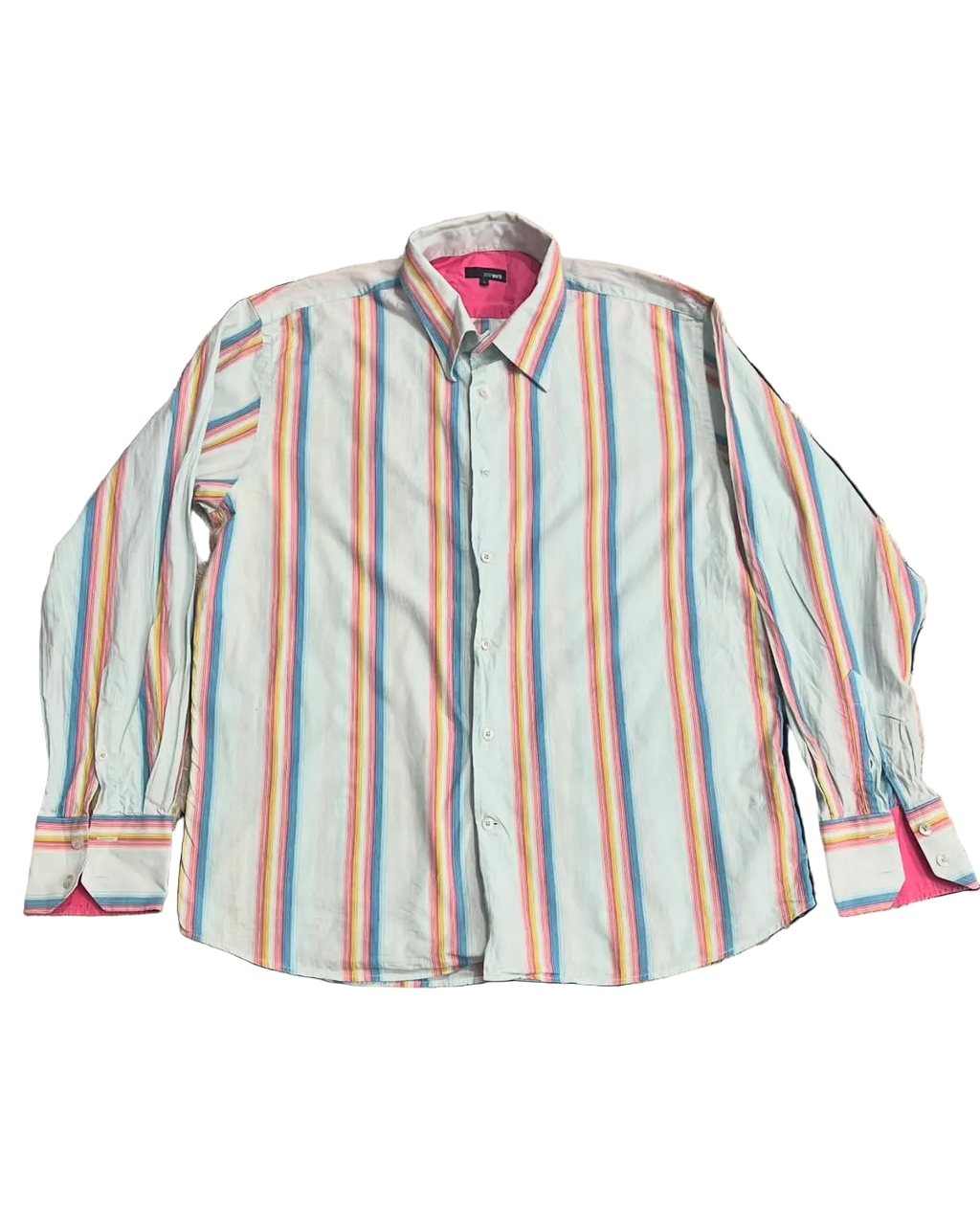 Rainbow Striped Blue Buttonup