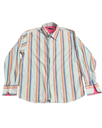 Rainbow Striped Blue Buttonup