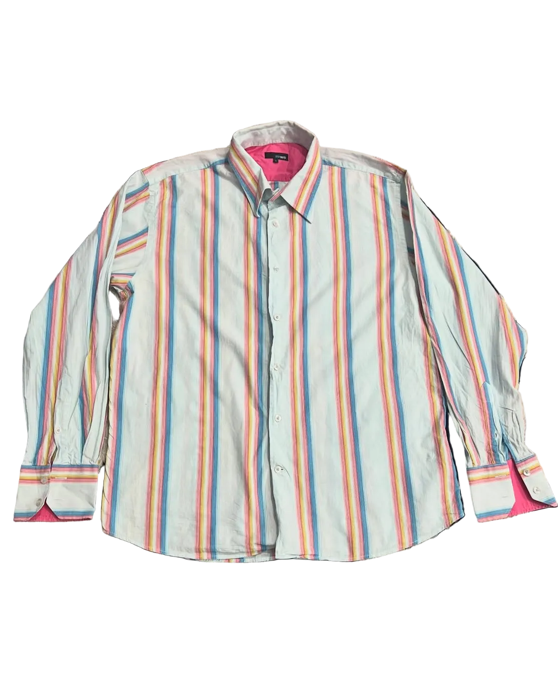 Rainbow Striped Blue Buttonup