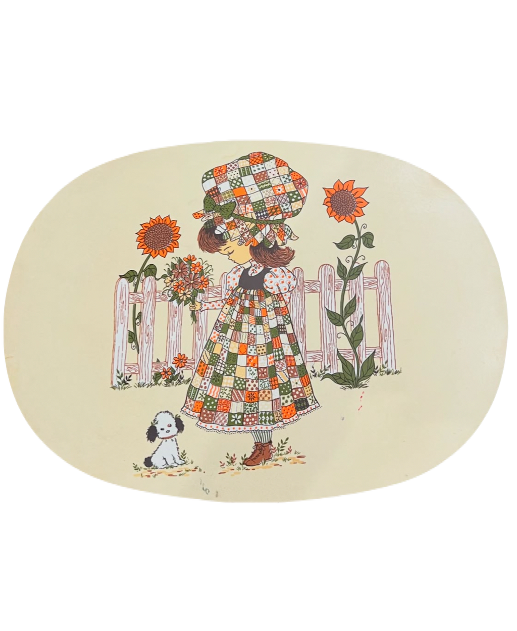 Vintage 1970s Melamine Coaster Wooden Tray