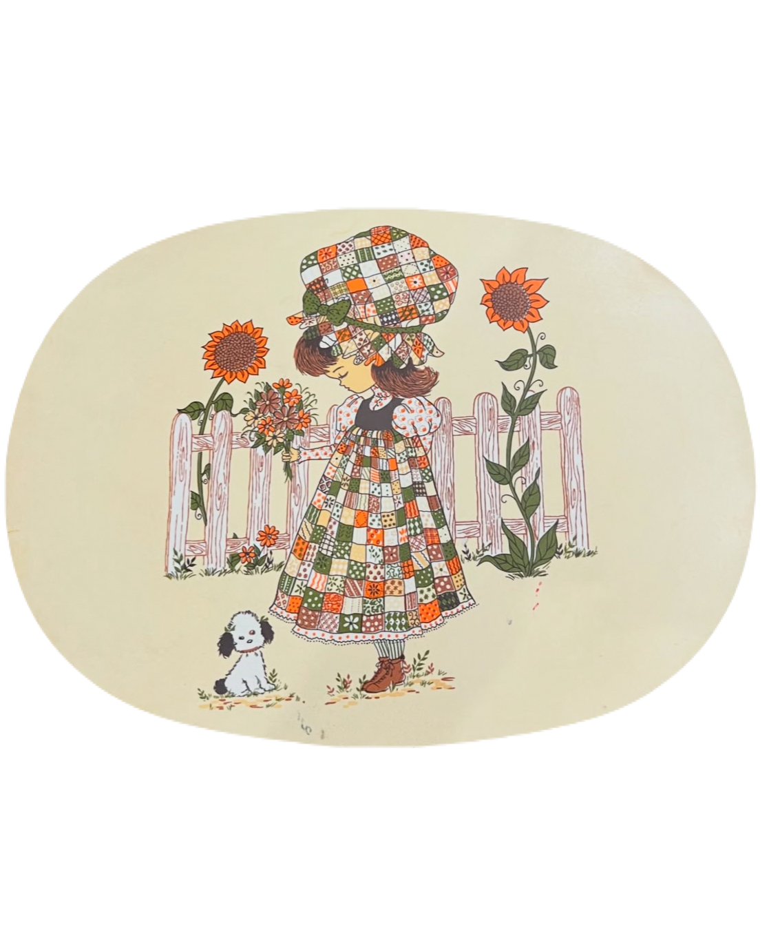 Vintage 1970s Melamine Coaster Wooden Tray