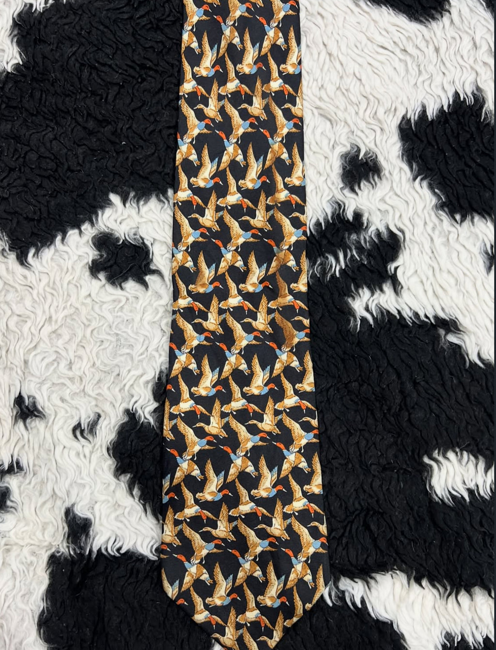 Black Flying Mallards Tie
