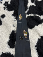 Skewen Embroidered Black Tie