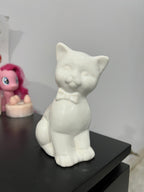 Vintage Porcelain Cat in a Bow Figure