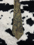 Jonelle Black Shiny Embroidered Paisley Tie