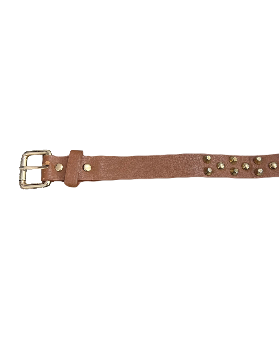 Brown Golden Studded Belt