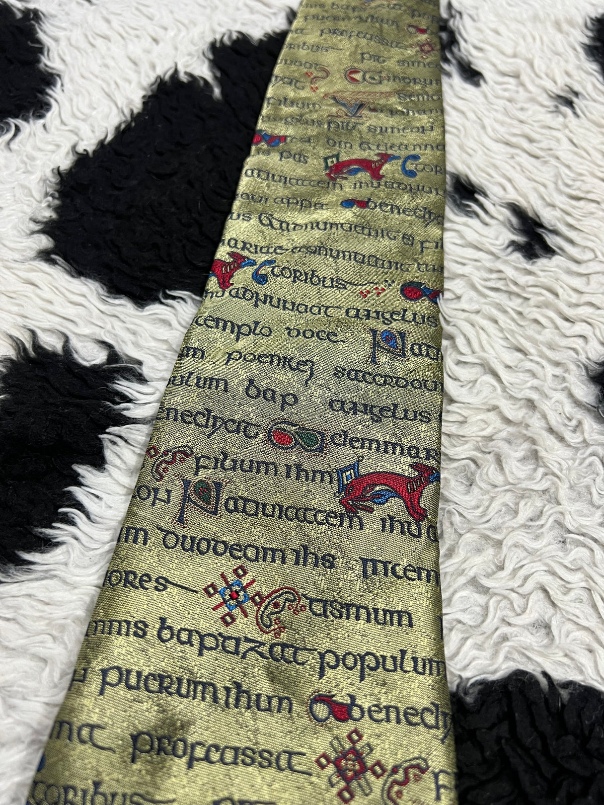 Celtic Gold Manuscript Embroidered Tie