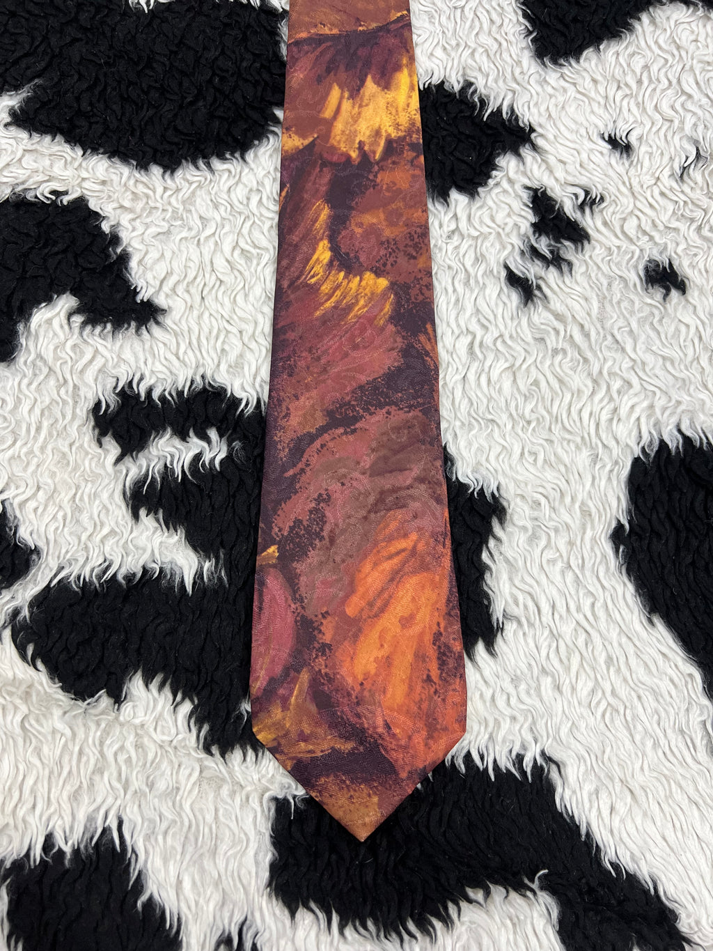 Canda Brown & Orange Abstract Tie