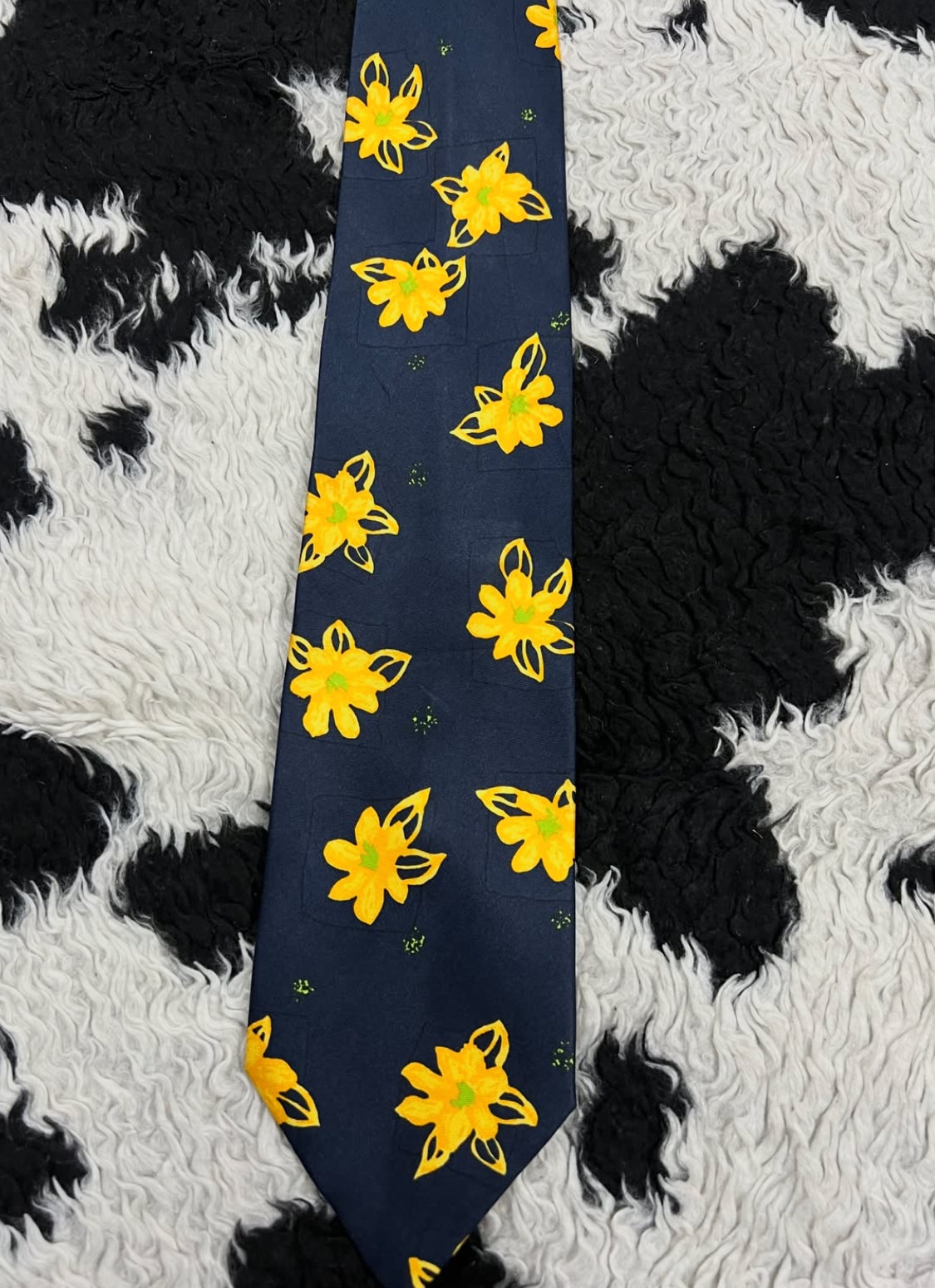 Blue & Yellow Flowers Tie