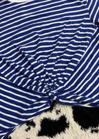 Blue & White Striped Tied-Up Shirt (Medium / Large)