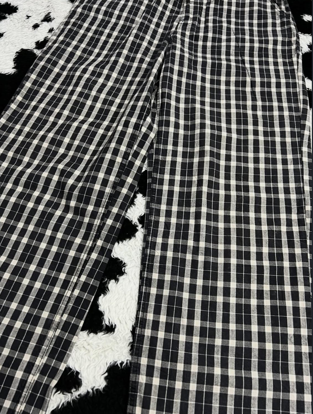 Checkered Baggy Black Pants (Waist 32)