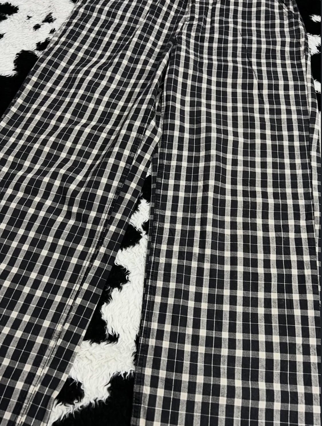 Checkered Baggy Black Pants (Waist 32)