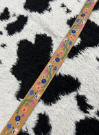 Brown Floral Embroidered Belt