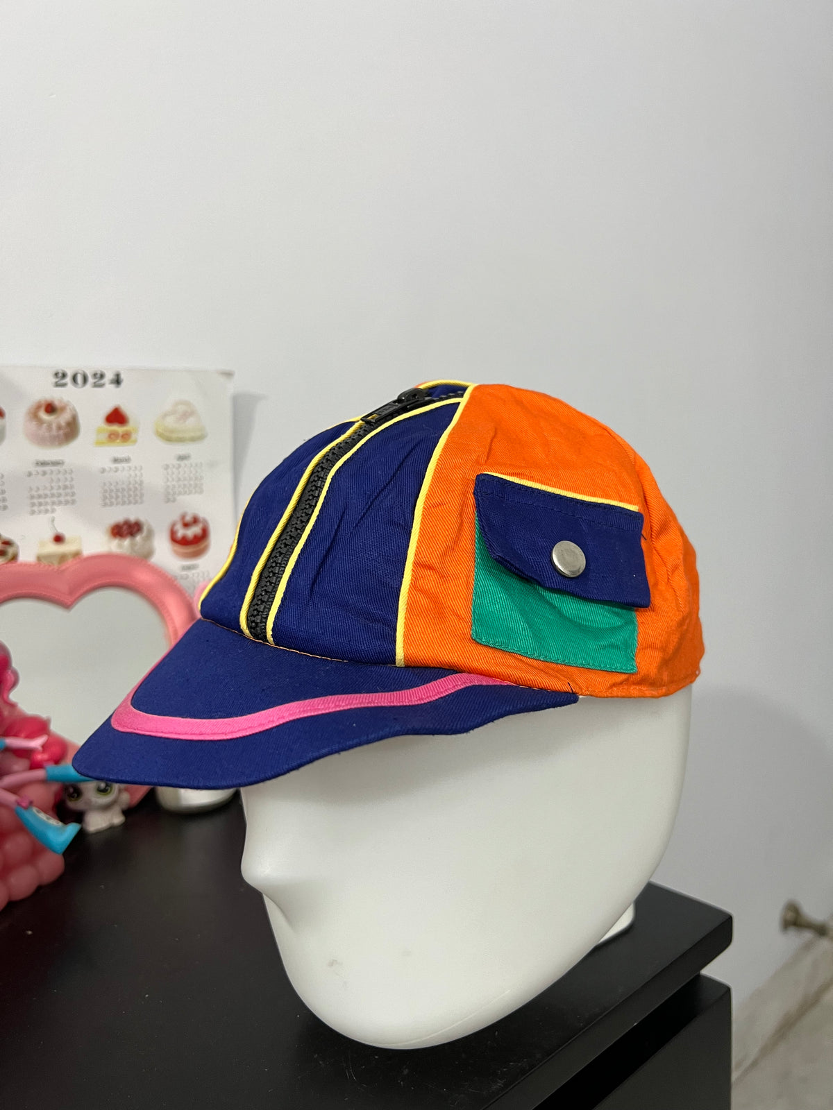 Vibrant Pocketed Zipper Cap
