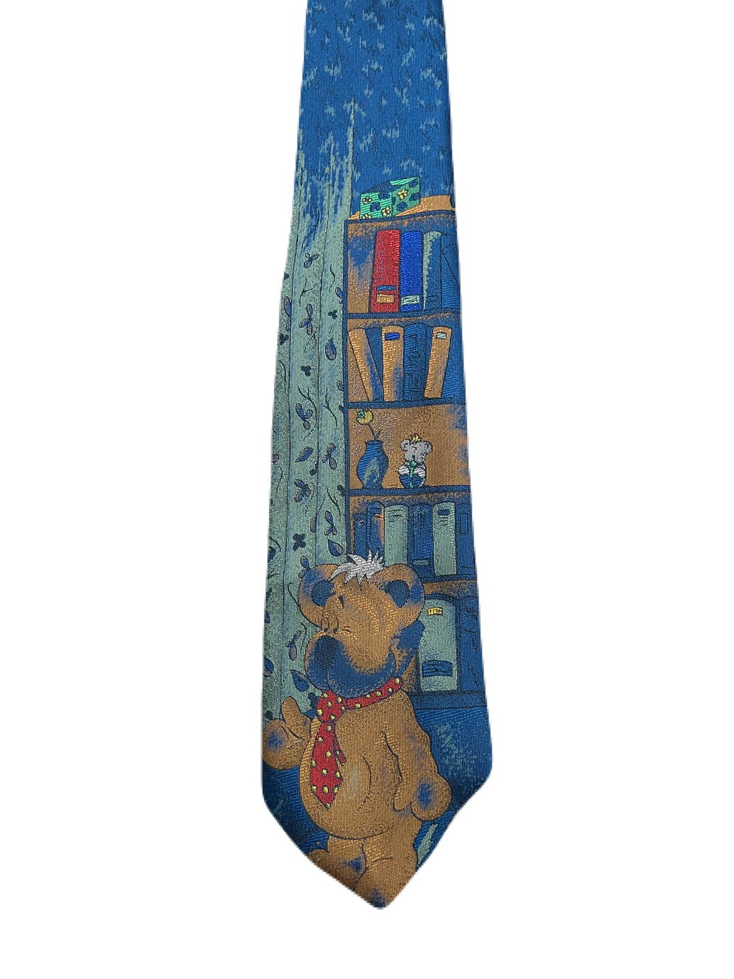 Bear in Library Tie