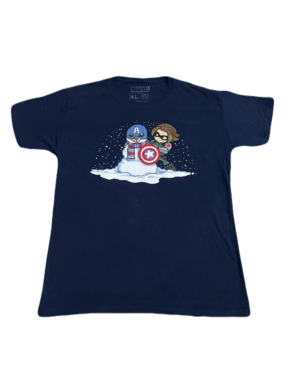 Marvel Winter Soldier Captain America Snowman Tee (Medium - Large)
