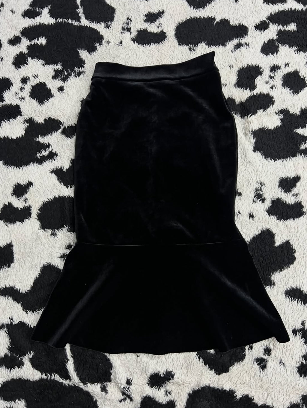 Long Black Velvet Skirt