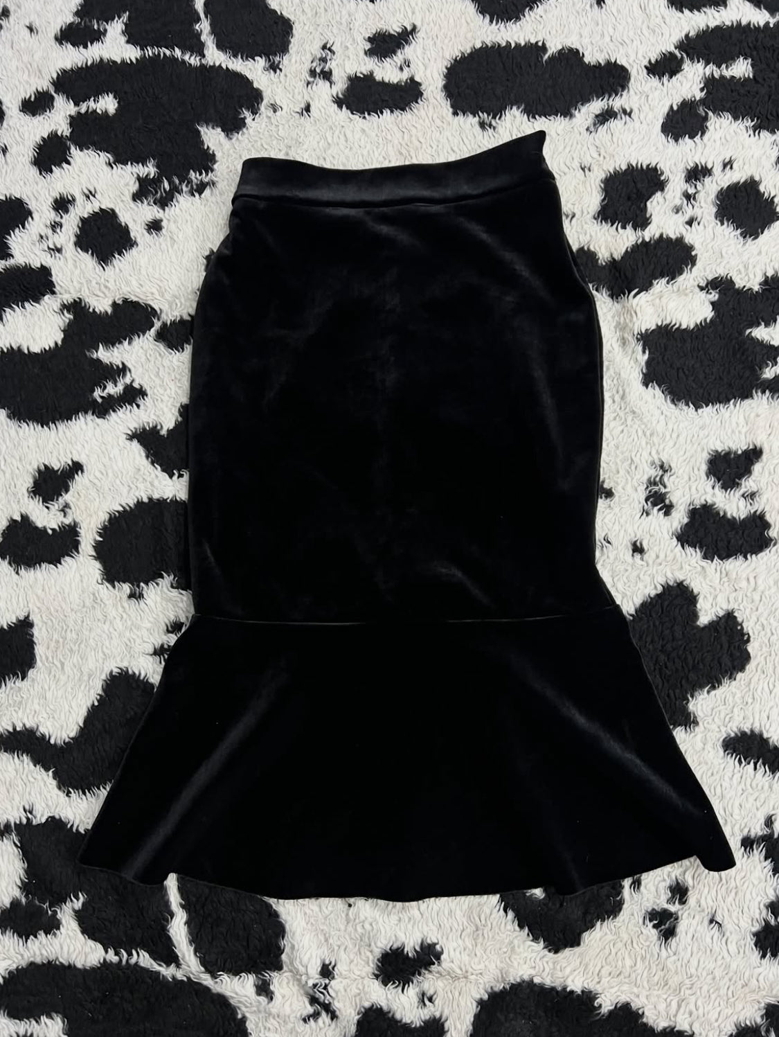 Long Black Velvet Skirt