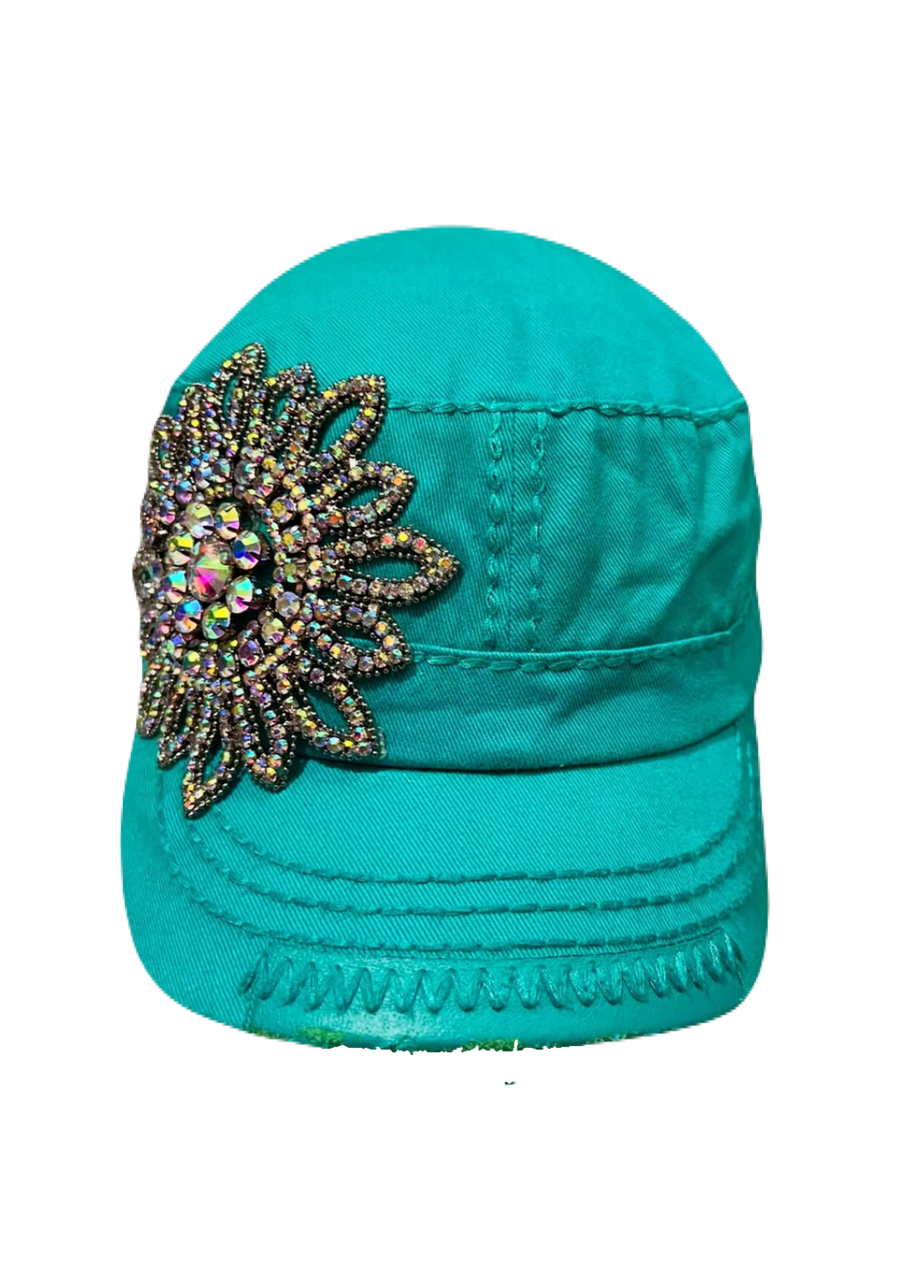 Y2K Floral Teal Cap