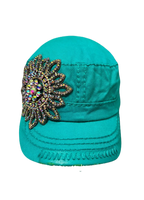 Y2K Floral Teal Cap