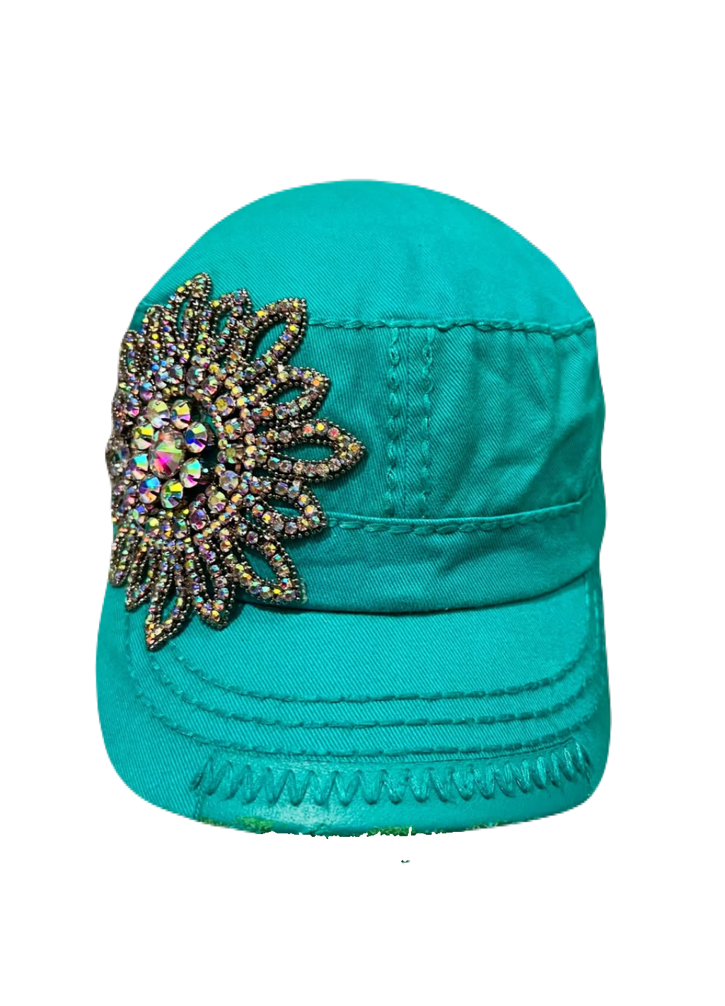 Y2K Floral Teal Cap