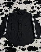 Black & White Lined Sleeve Buttonup