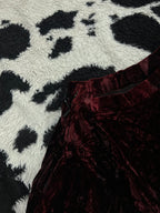 Blood Red Velvet Long Skirt