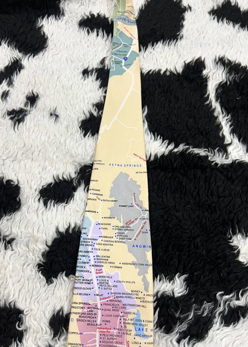 Napa Valley Map Tie