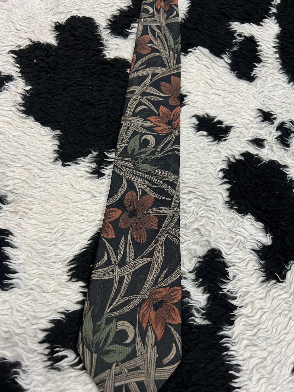 Black & Brown Floral Tie