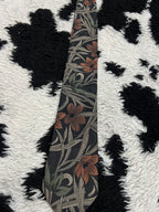Black & Brown Floral Tie
