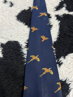 Grenville Blue Embroidered Pheasants Tie