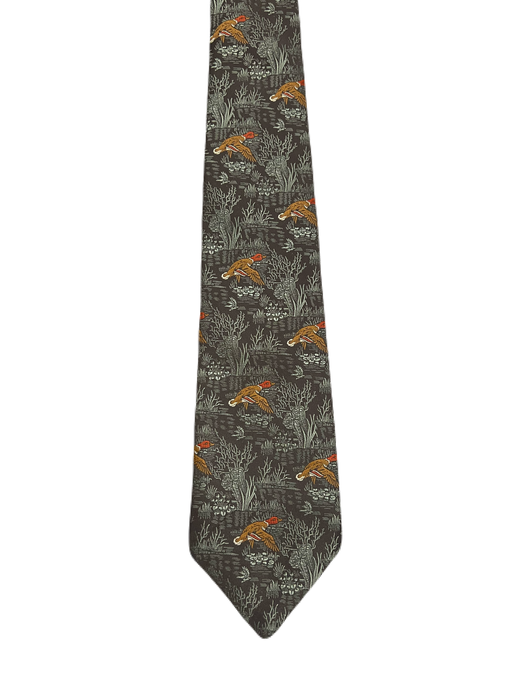 Fully Embroidered Flying Mallards Tie