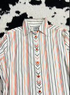 Vintage Luigi Lambertino Orange & White Striped Buttonup