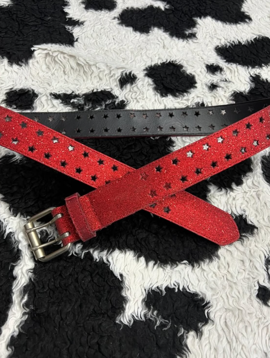 Red Stars Glitter Belt