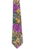 Purple Flowers Graphic Tie