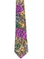 Purple Flowers Graphic Tie